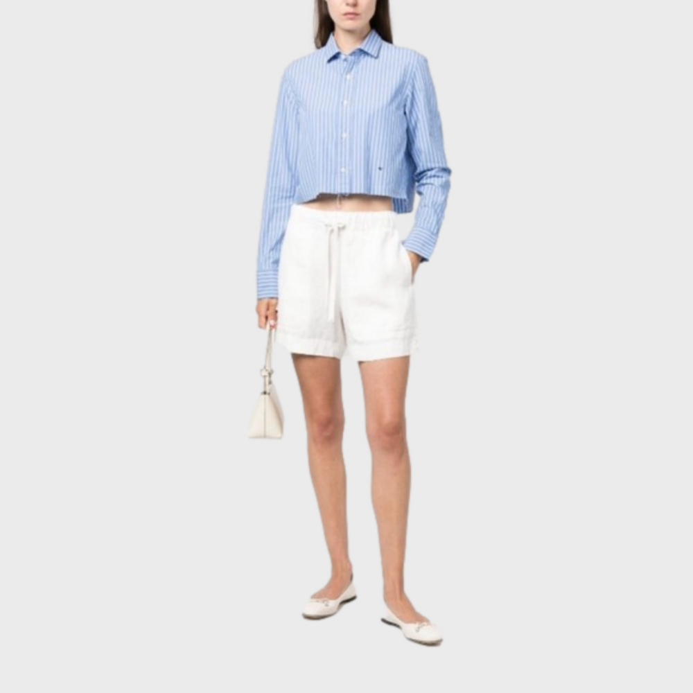 Vince Mid Rise Tie Front Hemp 5” Shorts in Off White Size L and XL